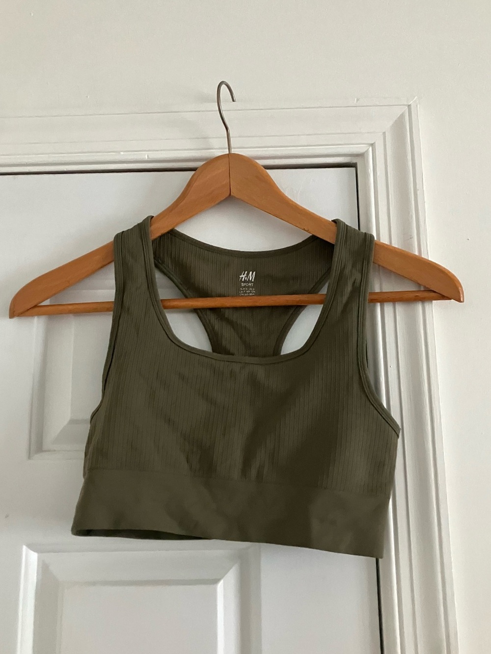 H&M Olive Green Athletic Workout Gym Sports Bra size small